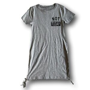 ♥️Girl’s On Fire gray T-shirt dress with ruche sides